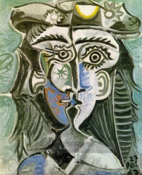  chapeau - Tete Woman au chapeau I 1962 kubist Pablo Picasso
